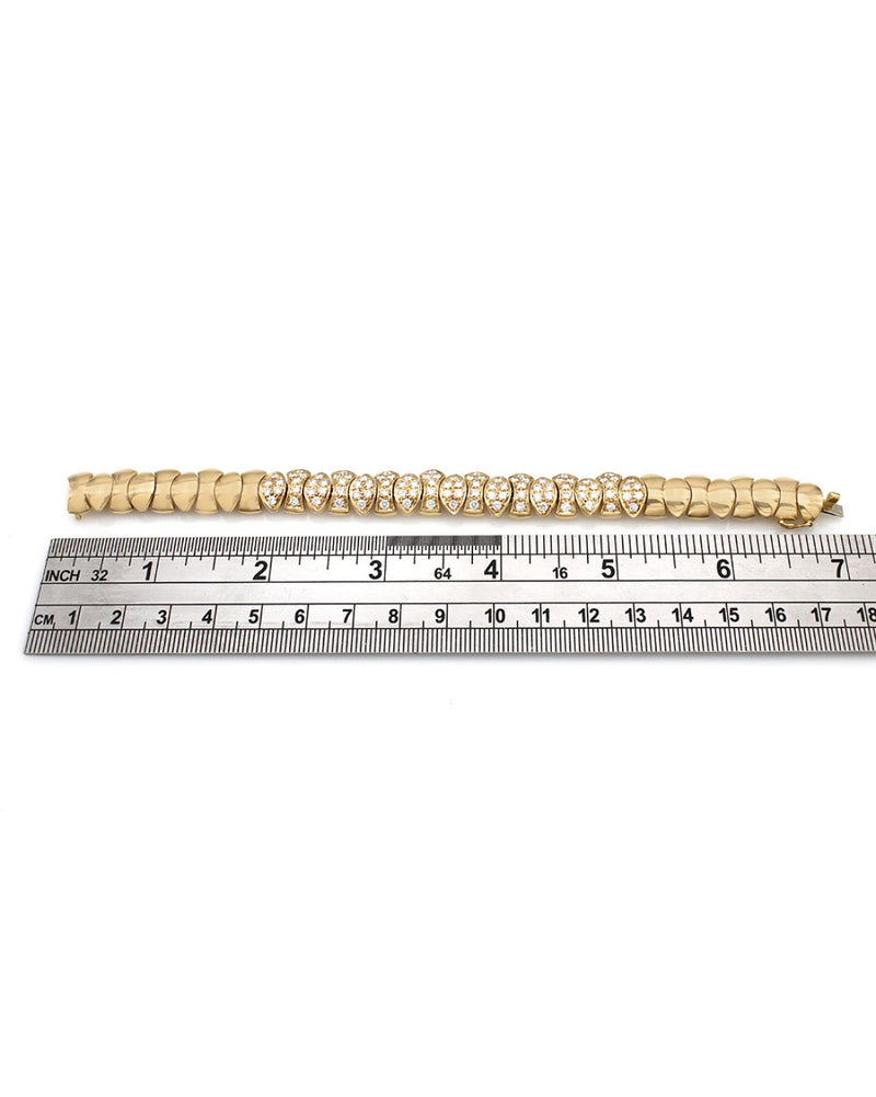 Custom Link Diamond Bracelet in Gold