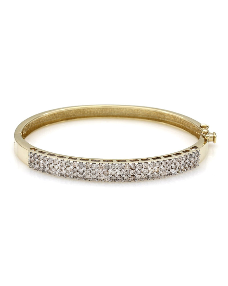 3 Row Diamond Pave Bangle Bracelet