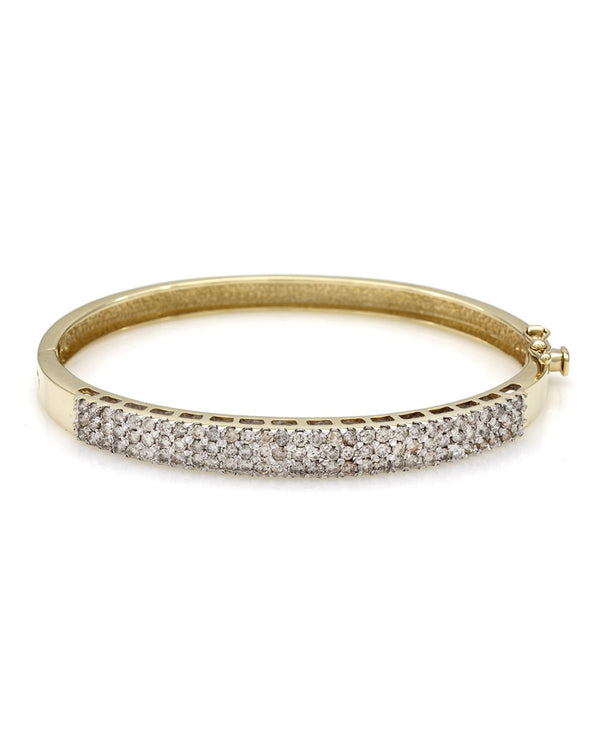 3 Row Diamond Pave Bangle Bracelet