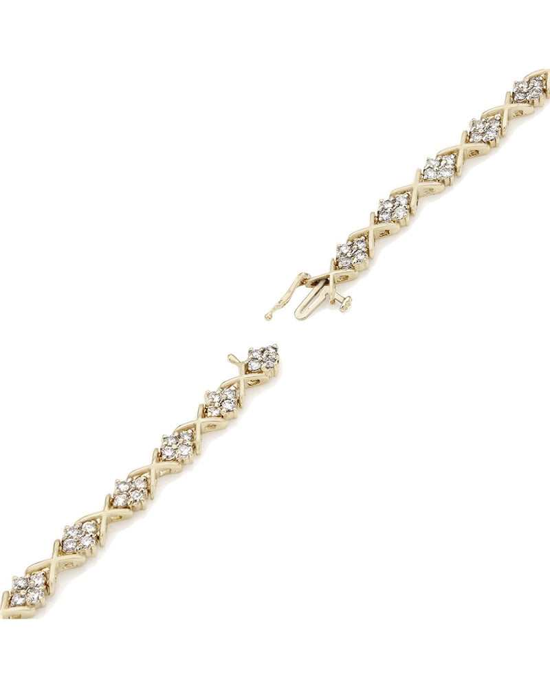 Diamond X Bracelet in Gold