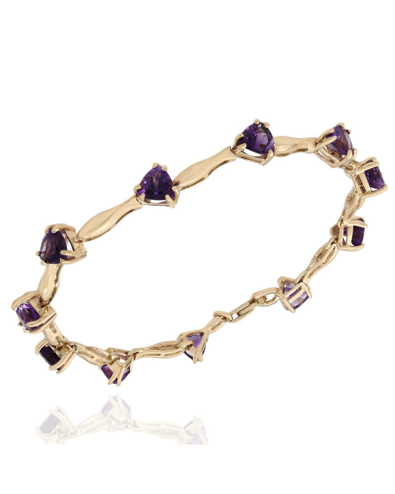 Amethyst Bar Link Inline Bracelet