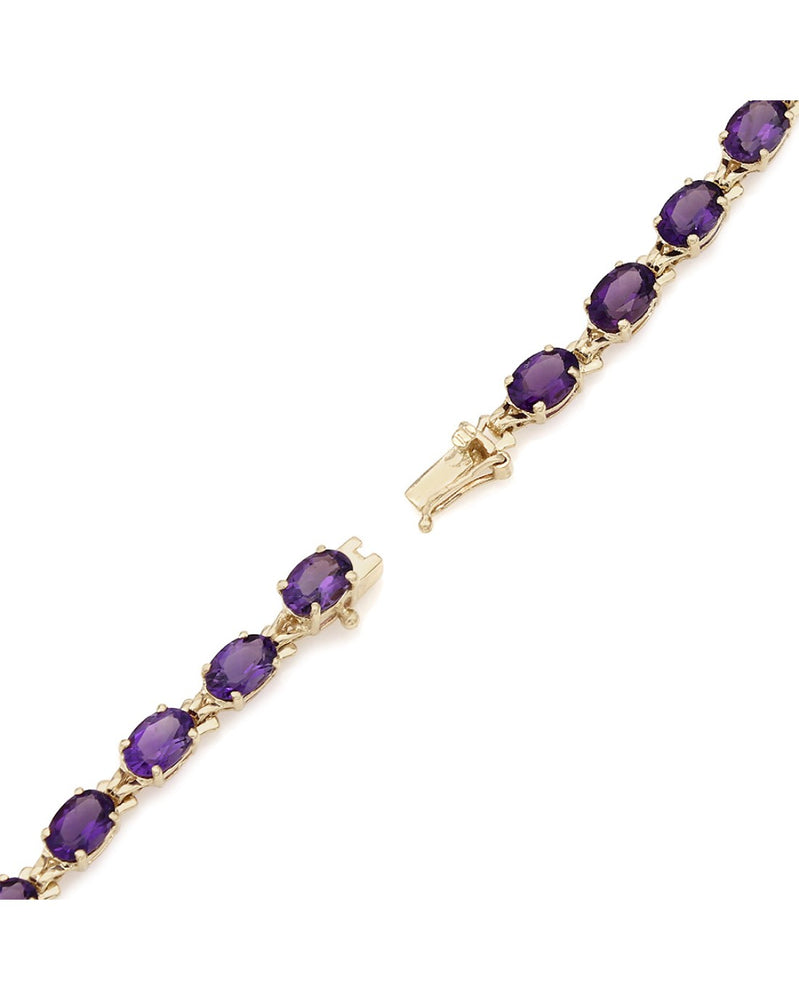 Oval Amethyst Inline Bracelet in Gold