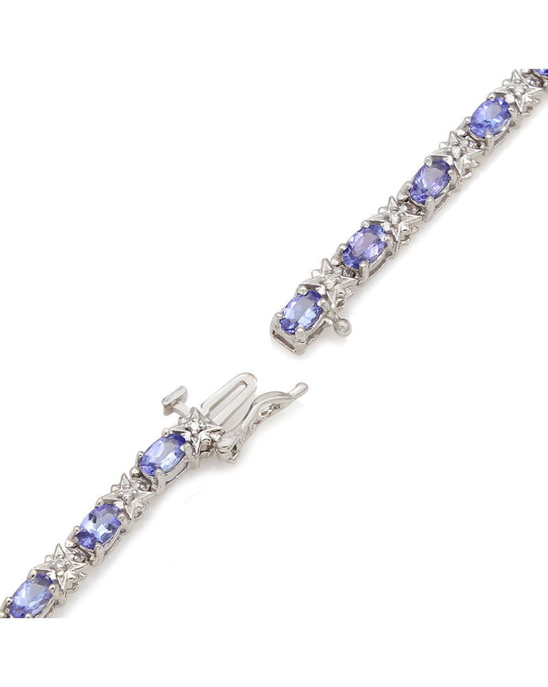 Alternating Tanzanite and Diamond Inline Bracelet