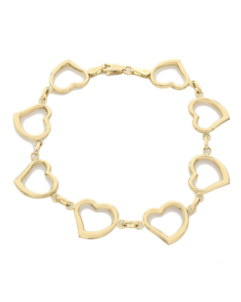 Heart Link Bracelet in Gold