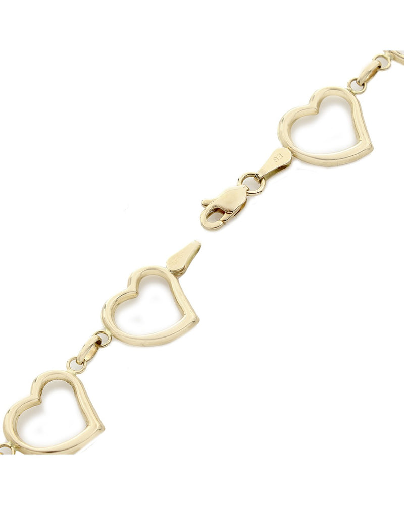 Heart Link Bracelet in Gold