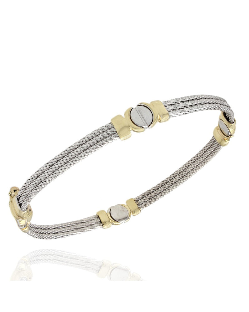 Cable and Screw Motif Bangle Bracelet