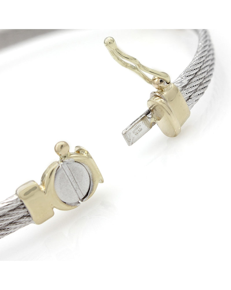 Cable and Screw Motif Bangle Bracelet