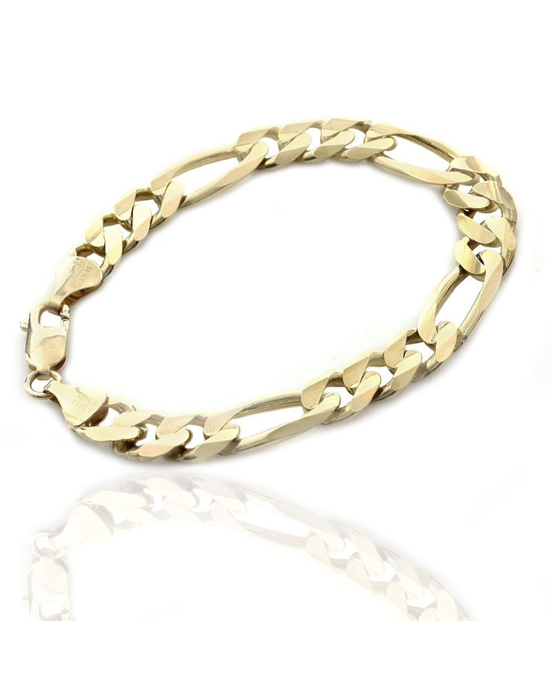 Figaro Link Bracelet in Yellow Gold