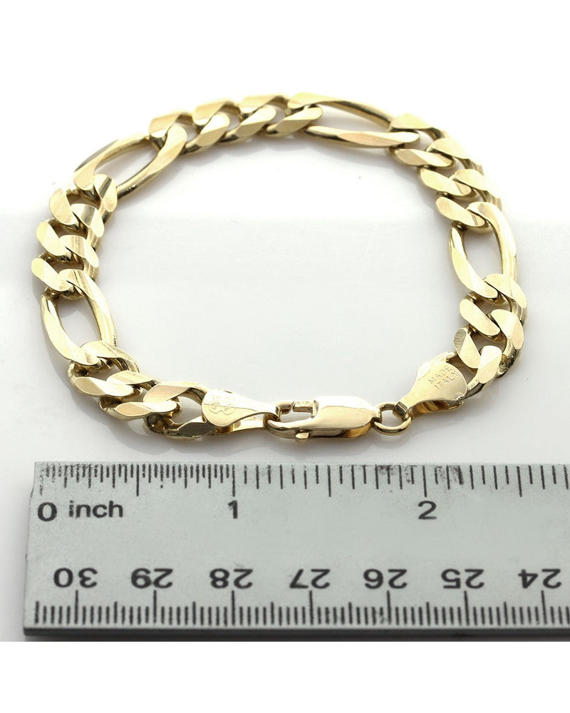 Figaro Link Bracelet in Yellow Gold