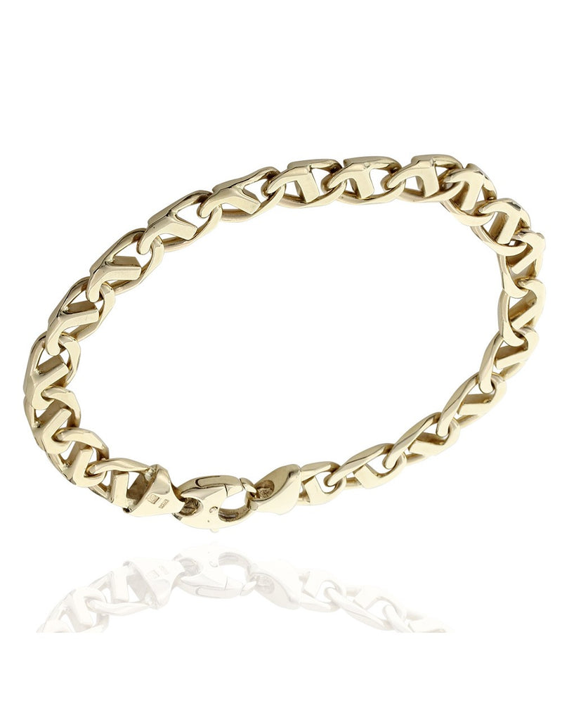 Flat Mariner Link Bracelet in Yellow Gold