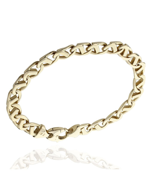 Flat Mariner Link Bracelet in Yellow Gold