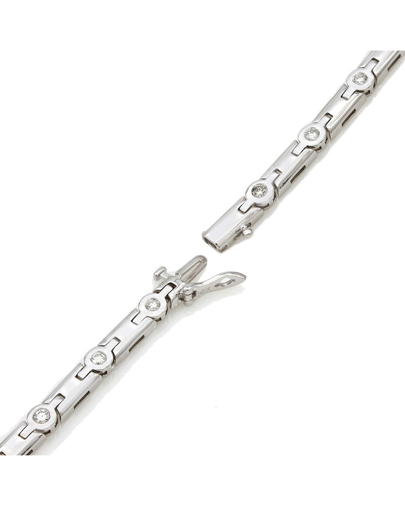 Alternating Diamond and Rectangular Link Inline Bracelet