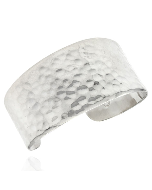 Hammered Cuff Bracelet in Silver