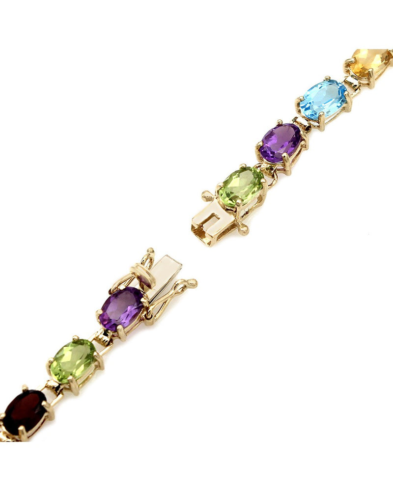 Multi Color Gemstone Inline Bracelet