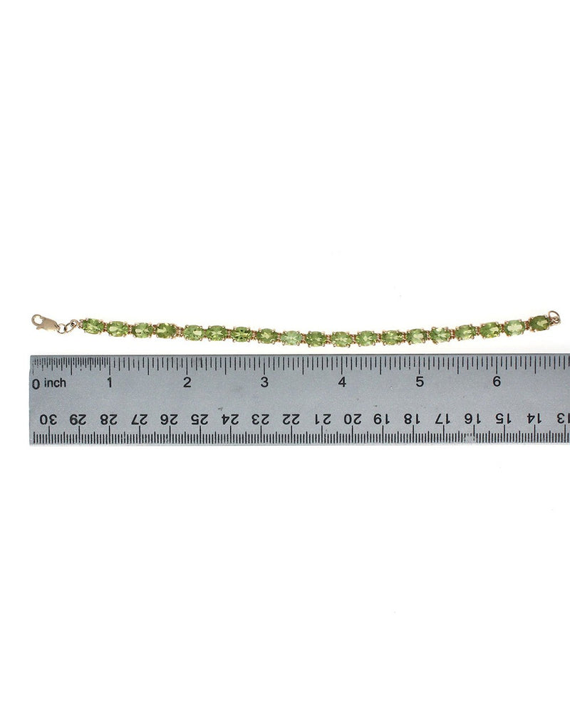 Oval Peridot Inline Bracelet