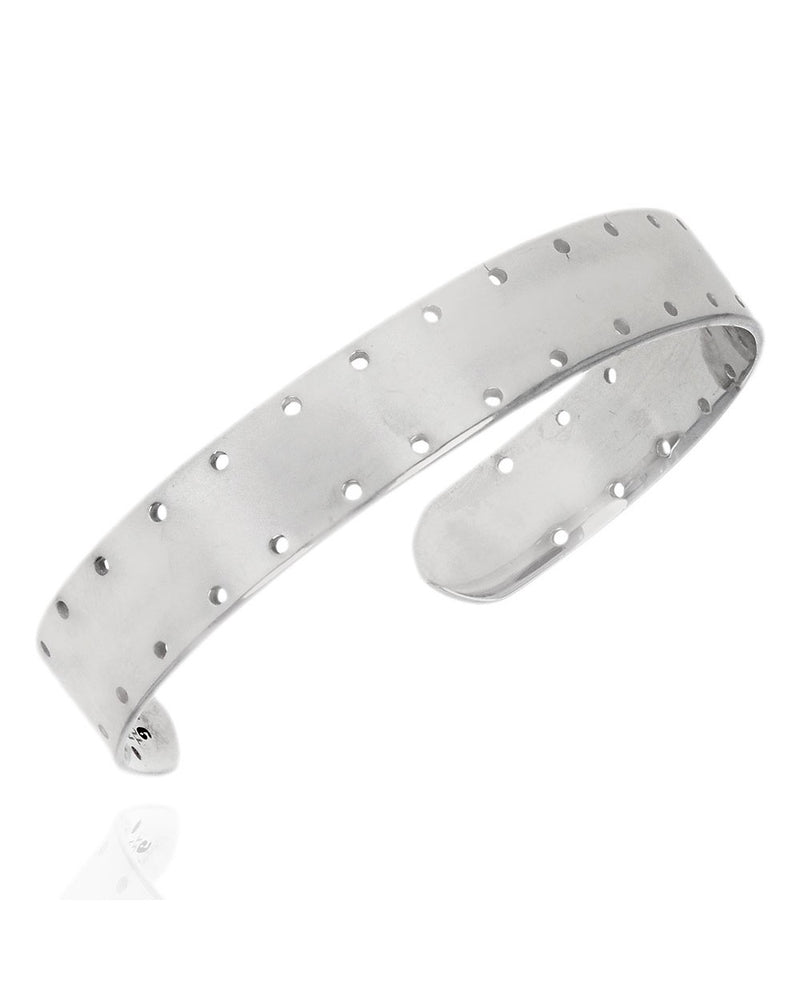 Pierced Edge Sterling Cuff Bracelet