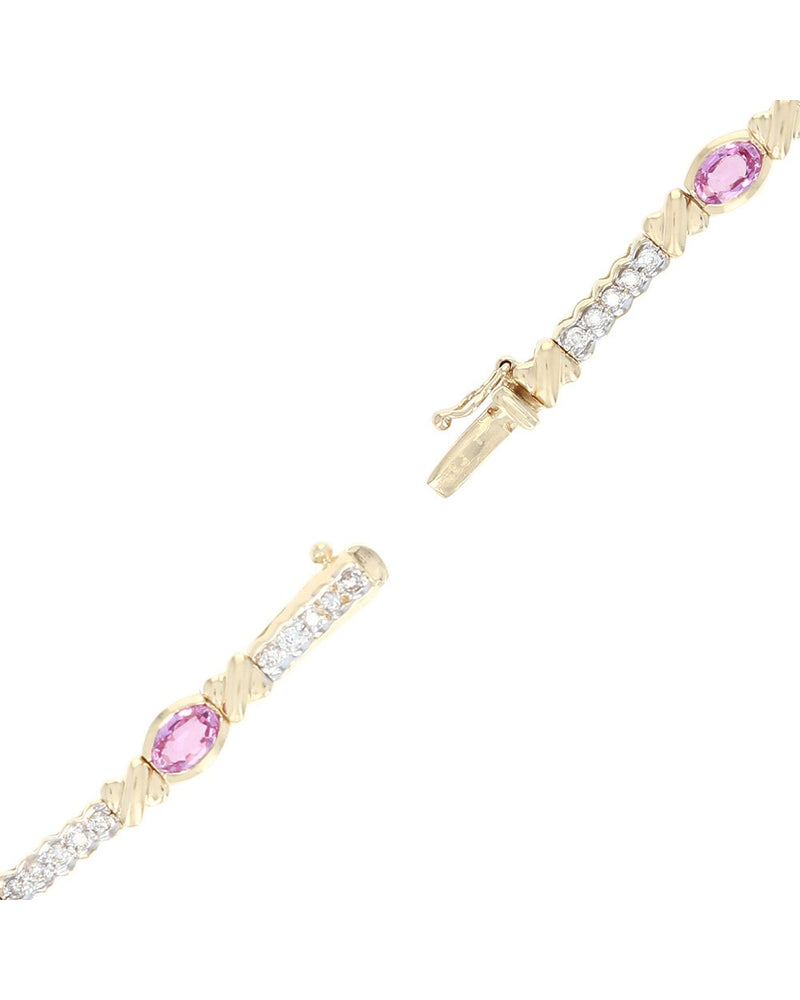 Pink Sapphire and Diamond Inline Bracelet