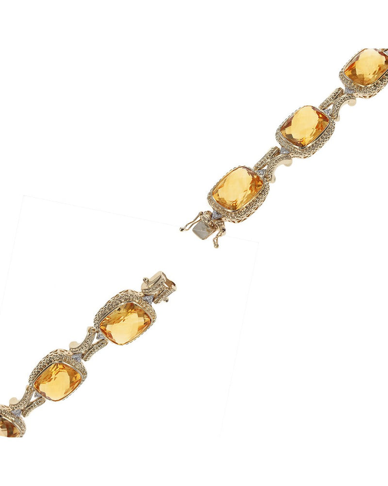 Fancy Cut Citrine and Diamond Accent Bracelet