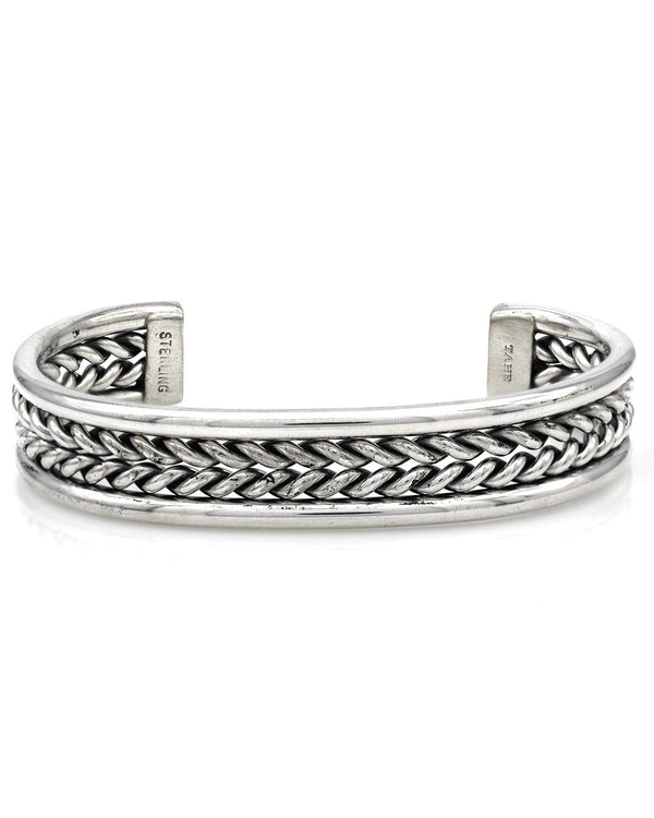 Open Braid Cuff Bracelet in Sterling Silver