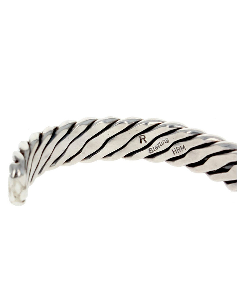 Antiqued Diagonal Grooved Cuff