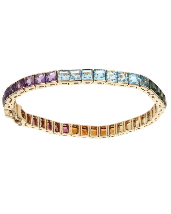 Rainbow Multi Gemstone Bracelet in 18K Yellow Gold