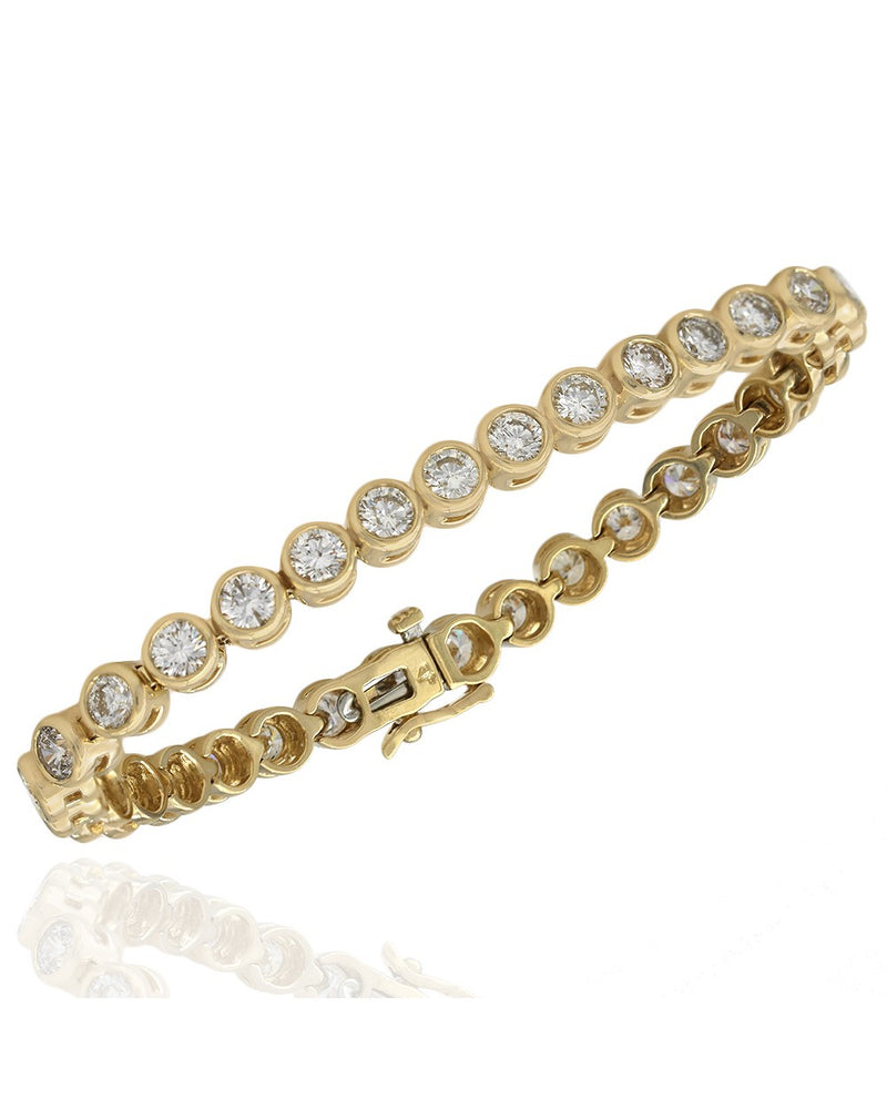 Bezel Set Diamond Inline Bracelet