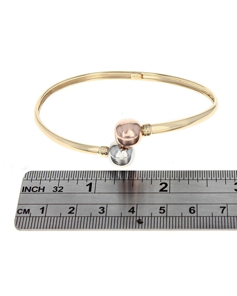 3 Tone Bypass Ball Bangle Bracelet