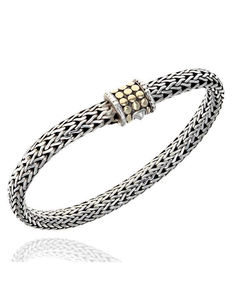 John Hardy Classic Chain Dot Bracelet in Sterling Silver and Gold