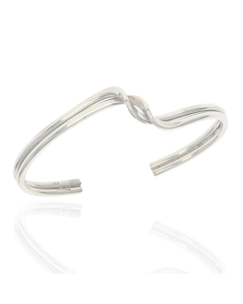 Sterling Silver Crossover Cuff Bracelet