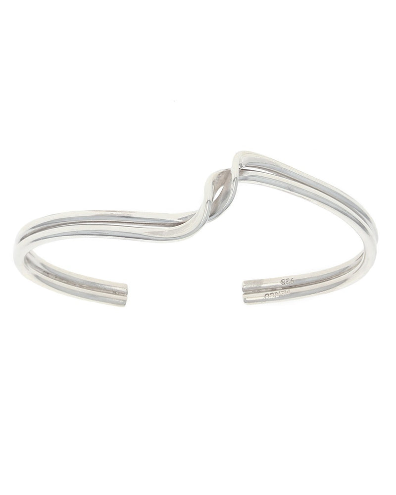 Sterling Silver Crossover Cuff Bracelet