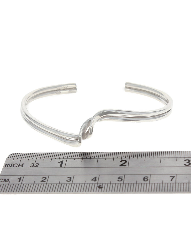 Sterling Silver Crossover Cuff Bracelet