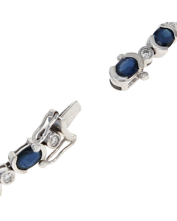 Alternating Sapphire and Diamond Inline Bracelet