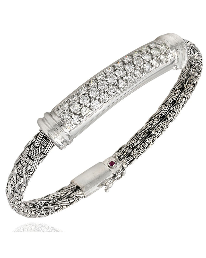 Roberto Coin Woven Silk Diamond Bangle Bracelet