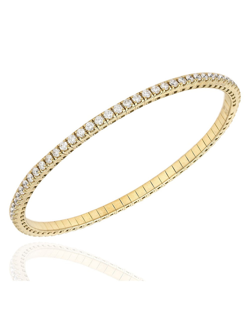 Diamond Flexible Bangle Bracelet in Gold