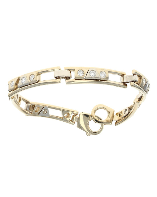 Gentlemans Diamond Slide Station Link Bracelet