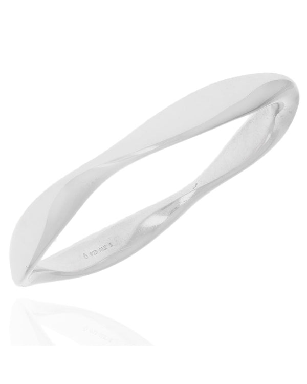 Contoured Bangle Bracelet in Silver