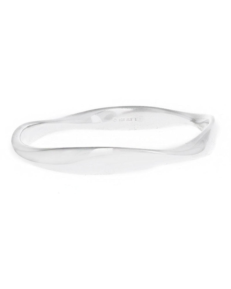 Contoured Bangle Bracelet in Silver