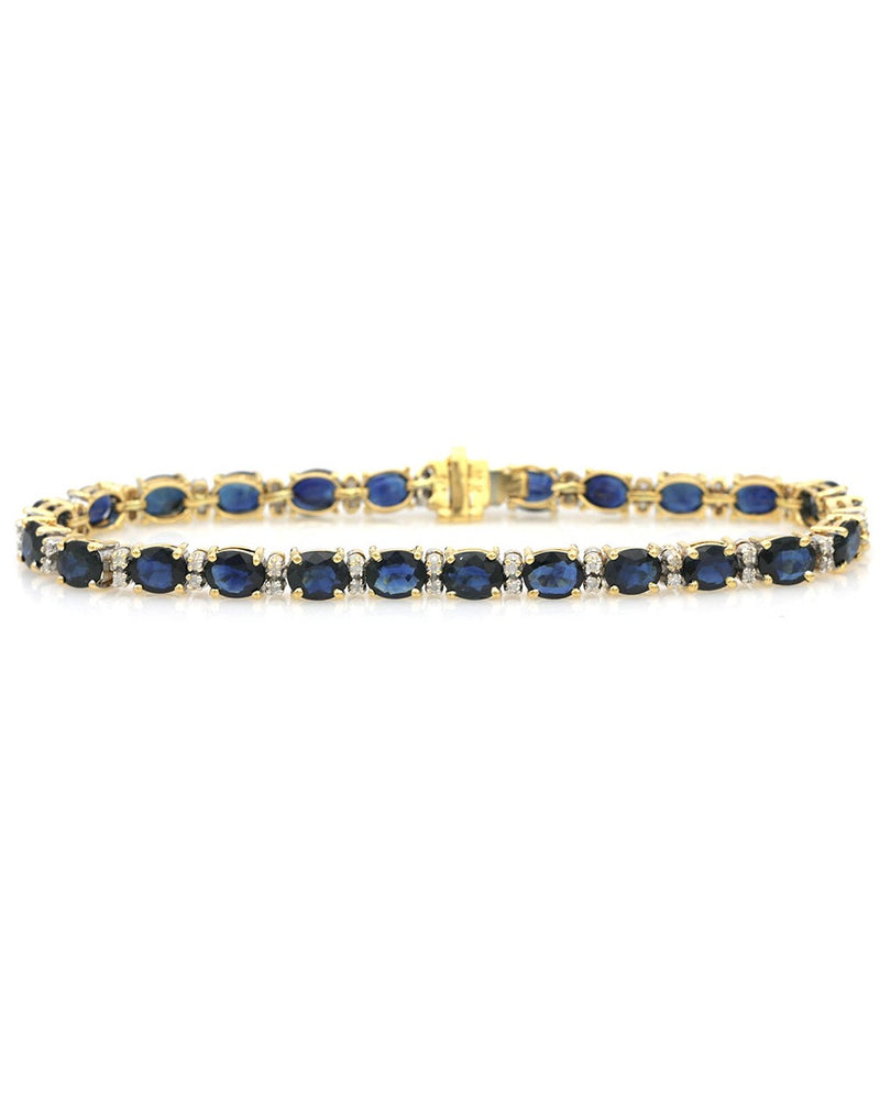 Sapphire And Diamond Inline Bracelet