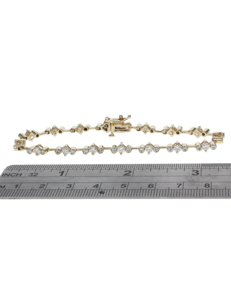 Triple Station Diamond Inline Bracelet