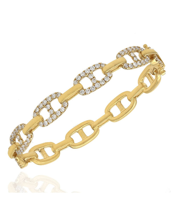 Diamond Mariner Link Bangle Bracelet