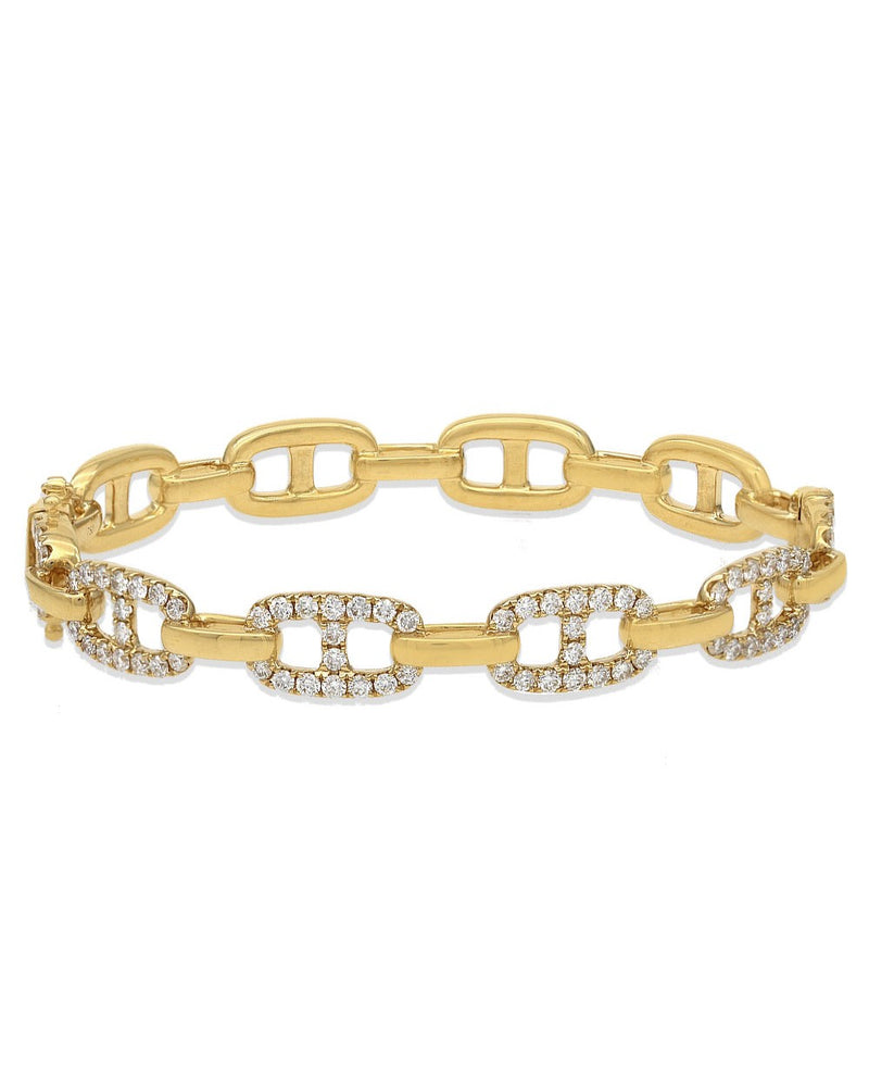 Diamond Mariner Link Bangle Bracelet