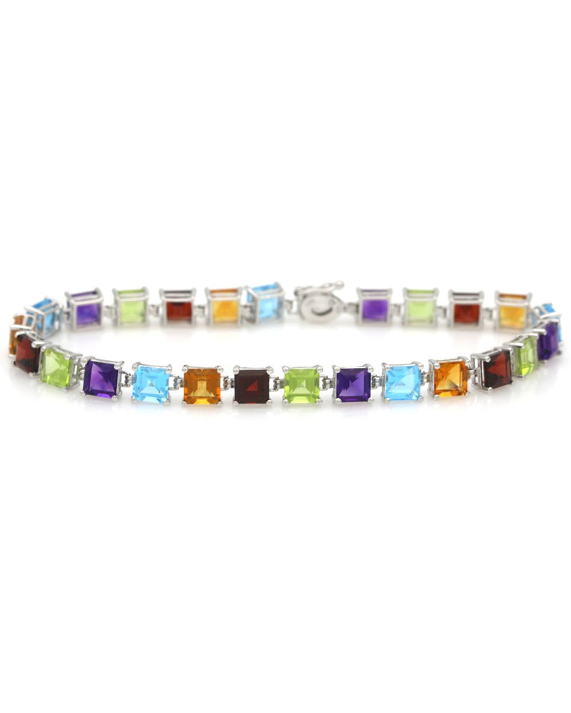 Alternating Mixed Gem Inline Bracelet