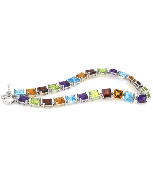 Alternating Mixed Gem Inline Bracelet