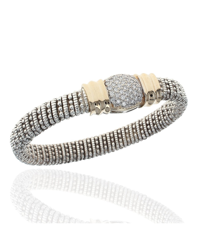 Vahan Diamond Pave Station Bangle Bracelet