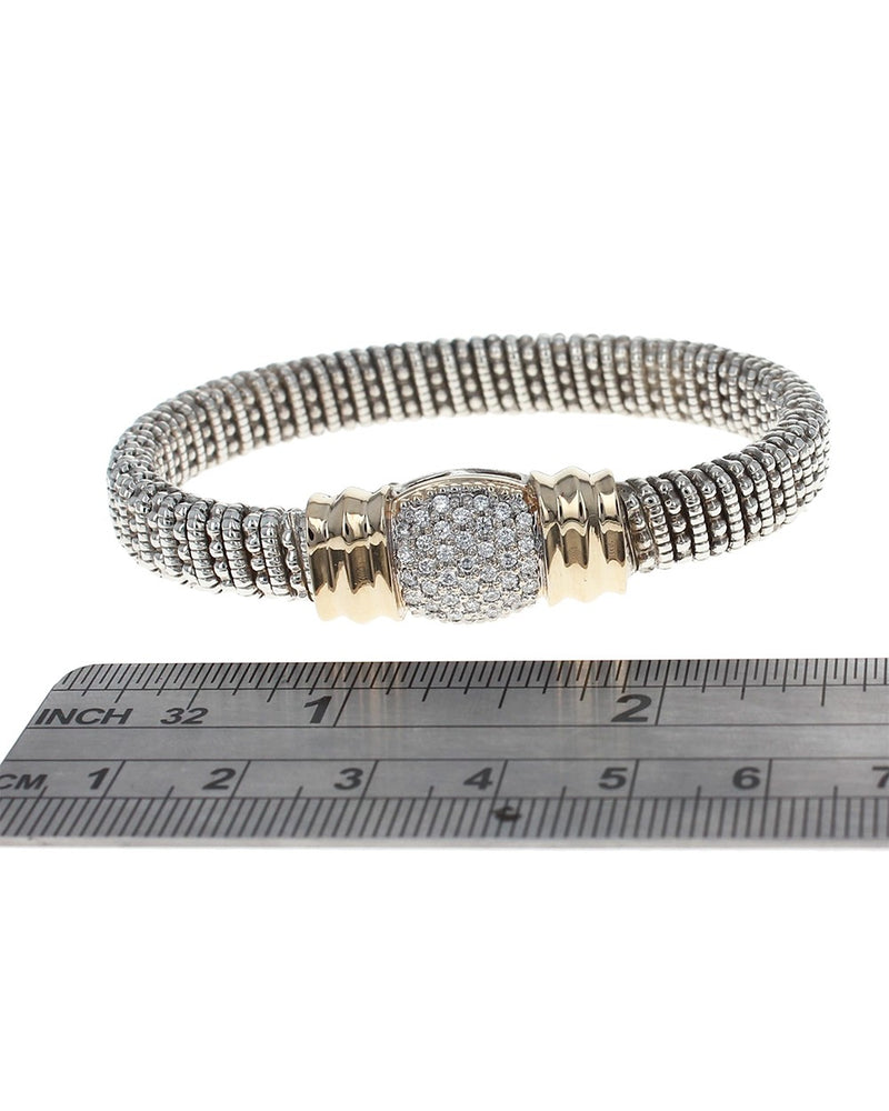 Vahan Diamond Pave Station Bangle Bracelet