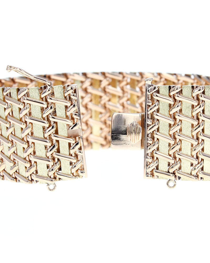 2 Tone Wide Weave Bracelet