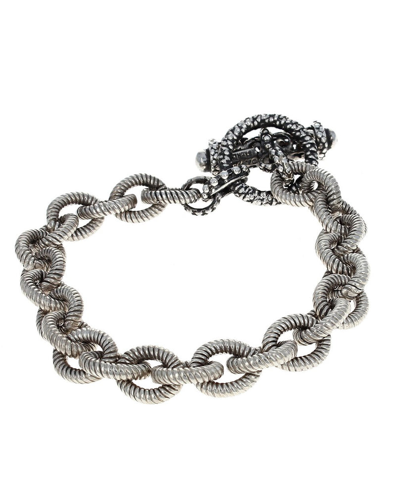 Alwand Vahan Textured Cable Link Toggle Bracelet