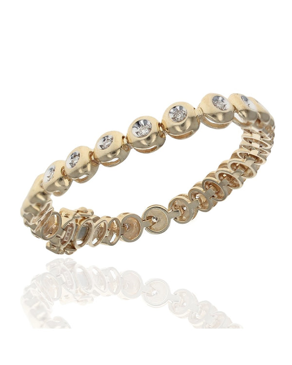 Diamond Bezel Link Inline Bracelet