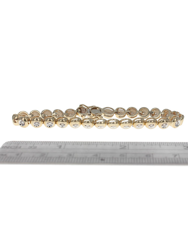 Diamond Bezel Link Inline Bracelet