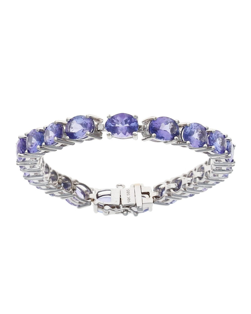 Oval Tanzanite Inline Bracelet in White Gold